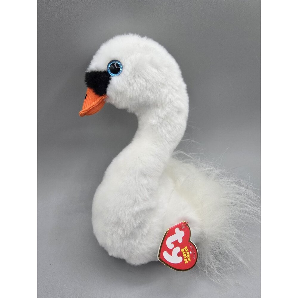 TY Beanie Baby 6" GRACIE White Swan Plush Stuffed Animal Toy MWMTs Heart Tags‎